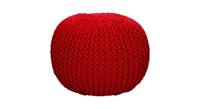 Buster Hand Knitted Round Pouffe for Living Room (Red) by Urban Ladder - Cross View Design 1 - 559078