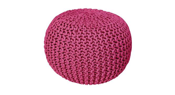 Cruz Hand Knitted Round Pouffe for Living Room (Pink) by Urban Ladder - Cross View Design 1 - 559086