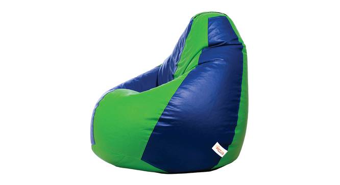 Ike Leatherette Filled Bean Bag (with beans Bean Bag Type, XXXL Bean Bag Size, Neon Green & Royal Blue) by Urban Ladder - Front View Design 1 - 559089
