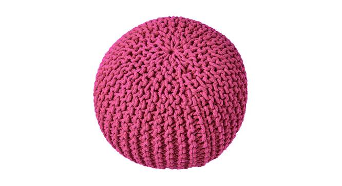 Cruz Hand Knitted Round Pouffe for Living Room (Pink) by Urban Ladder - Front View Design 1 - 559106