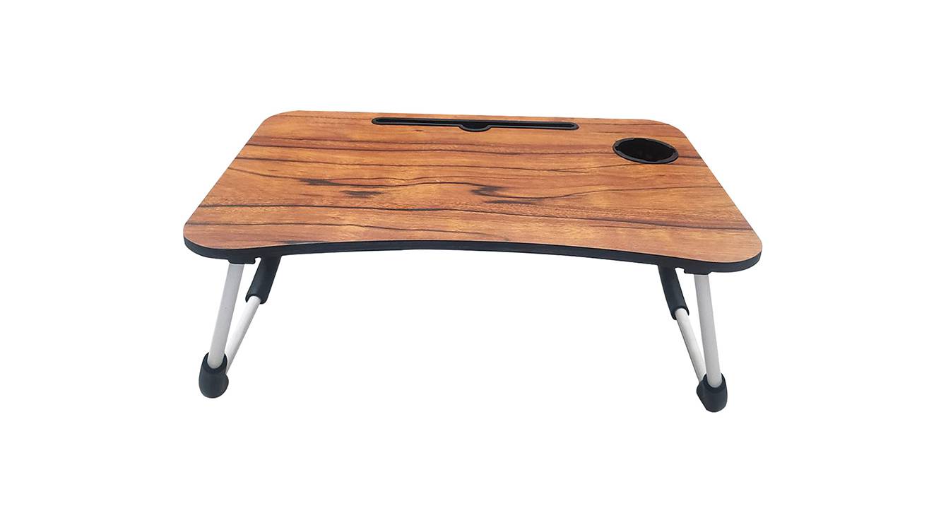 August Engineered Wood Laptop Table in Zebrona Dark Colour Urban Ladder