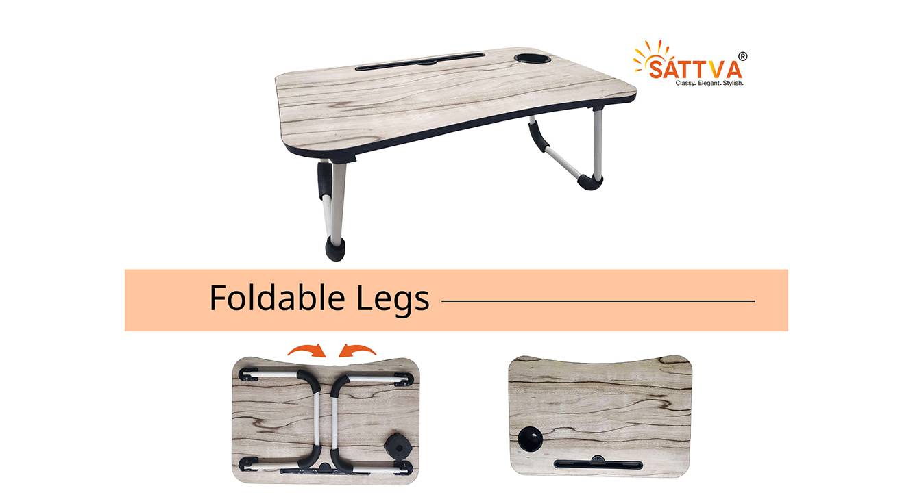 Axel Engineered Wood Laptop Table in Zebrona Light Colour Urban Ladder