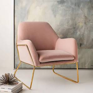 Chair In Mysuru Design Venice Lounge Chair in Peach Fabric