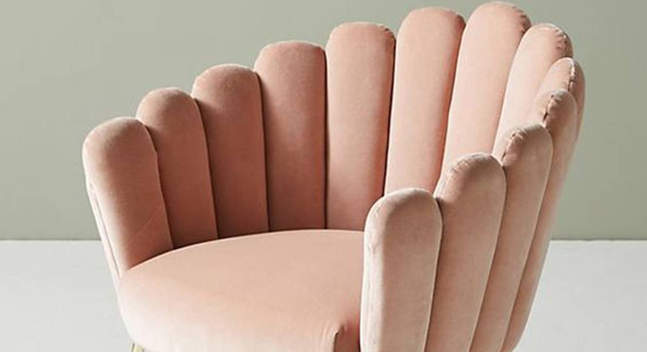 Finger Lounge Chair in Pink Fabric Urban Ladder