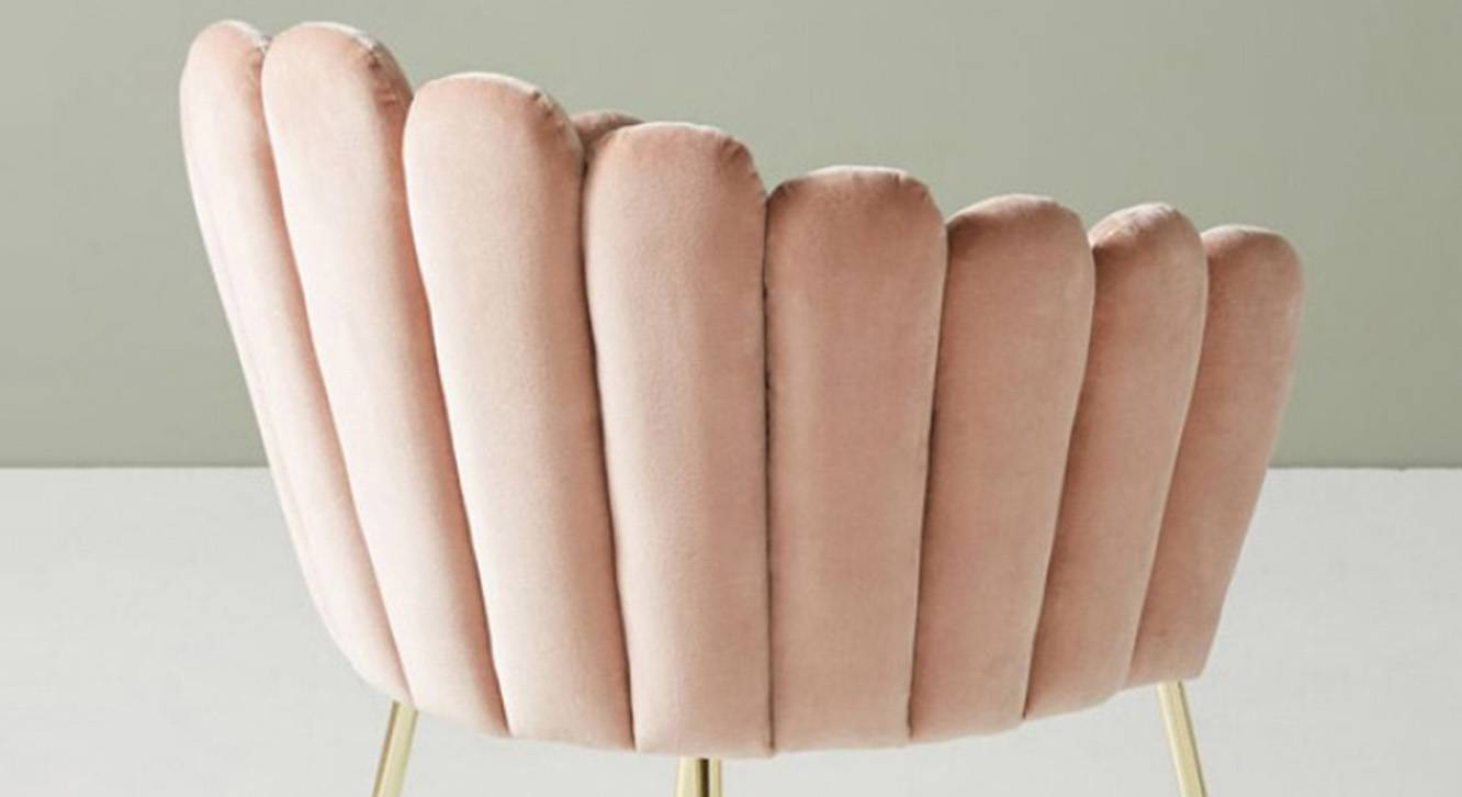 Finger Lounge Chair in Pink Fabric Urban Ladder