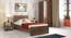 Zoey Non Storage Single Size Bed With Essential Foam Mattress (Single Bed Size, Classic Walnut Finish) by Urban Ladder - Design 1 Full View - 560114