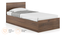 Zoey Storage Single Bed With Essential Foam Mattress (Single Bed Size, Classic Walnut Finish) by Urban Ladder - Front View Design 1 - 560124
