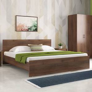 Beds With Mattress Design Zoey Non Storage Bed With Essential Coir Foam Mattress (King Bed Size, Classic Walnut Finish)
