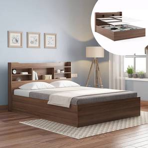 Sandon Storage Bed Design Sandon Storage Bed with Essential Foam Mattress (King Bed Size, Classic Walnut Finish)