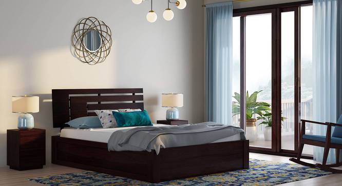 Stockholm Storage Bed with Theramedic Coir & Foam Mattress (Mahogany Finish, King Bed Size) by Urban Ladder - Design 1 Full View - 560186