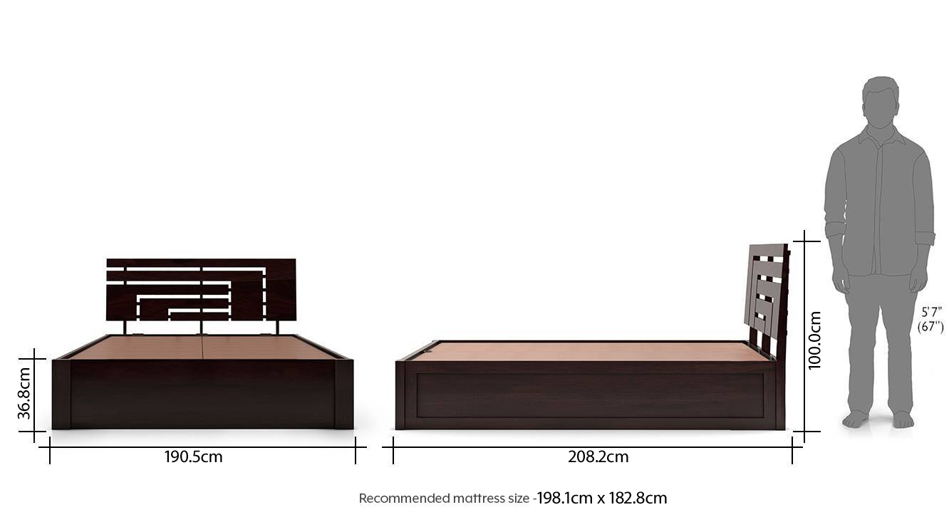 Stockholm storage bed mahogany finish newking dim 27