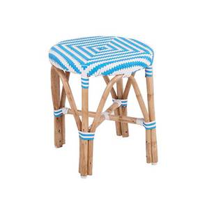 B Popsicle Round Cane Outdoor Table in Blue Colour - Urban Ladder