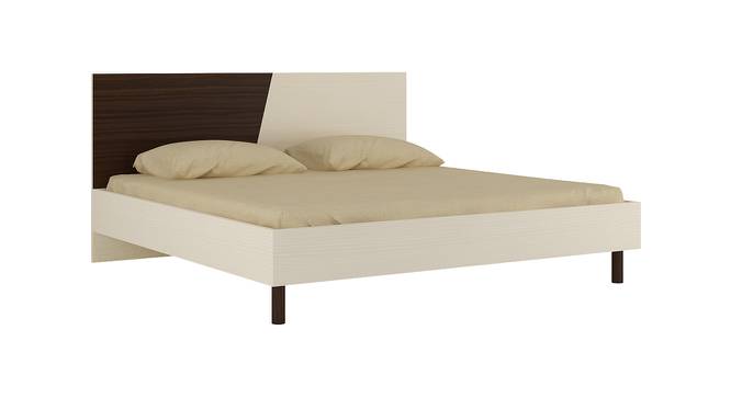 Fiona King Bed with Solid Wood Legs- Light Wood - Coffee Walnut (Light Wood - Coffee Walnut) by Urban Ladder - Front View Design 1 - 560711