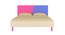 Fiona Kids Queen Bed with Solid Wood Legs- Barbie Pink - Persian Lilac (Barbie Pink - Persian Lilac) by Urban Ladder - Design 1 Side View - 560758