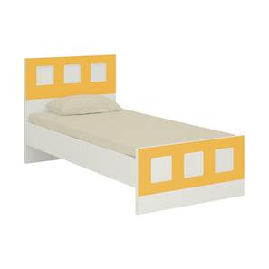 Kids Single Bed Design Cordoba Engineered Wood Bed in Ivory   Mango Yellow Colour
