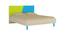 Fiona Kids Queen Bed with Solid Wood Legs- Lime Yellow - Azure Blue (Lime Yellow - Azure Blue) by Urban Ladder - Cross View Design 1 - 560891