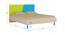 Fiona Kids Queen Bed with Solid Wood Legs- Lime Yellow - Azure Blue (Lime Yellow - Azure Blue) by Urban Ladder - Design 1 Dimension - 560948