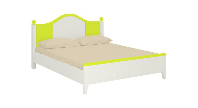 Victoria Kids Teak Wood Queen Bed- Lime Yellow (Lime Yellow) by Urban Ladder - Cross View Design 1 - 560984