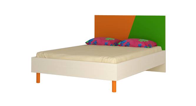 Fiona Kids Compact Double Bed- Light Orange - Verdant Green (Light Orange - Verdant Green) by Urban Ladder - Front View Design 1 - 560986