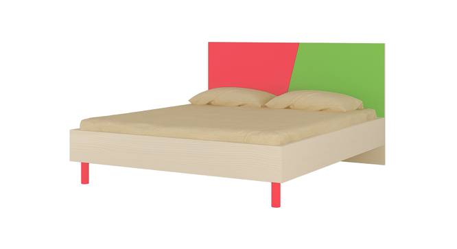 Fiona Kids Queen Bed with Solid Wood Legs- Strawberry Pink - Verdant Green (Strawberry Pink - Verdant Green) by Urban Ladder - Front View Design 1 - 560988