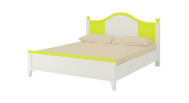 Victoria Kids Teak Wood Queen Bed- Lime Yellow (Lime Yellow) by Urban Ladder - Front View Design 1 - 560997
