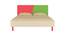 Fiona Kids Queen Bed with Solid Wood Legs- Strawberry Pink - Verdant Green (Strawberry Pink - Verdant Green) by Urban Ladder - Design 1 Side View - 561001