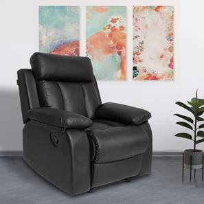 1 Seater Recliners Design Magna Leatherette One Seater Manual Recliner in Black Colour