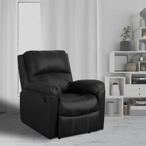 Recliners Design Spino Leatherette One Seater Manual Recliner in Black Colour