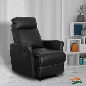 Recliners Design Sleek Leatherette One Seater Manual Recliner in Black Colour