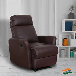Single Seater Sofa Design Sleek Leatherette One Seater Manual Recliner in Brown Colour