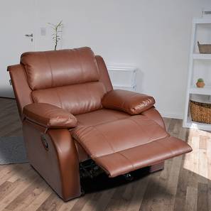 Recliners Design Cheer Leatherette One Seater Manual Recliner in Tan Colour