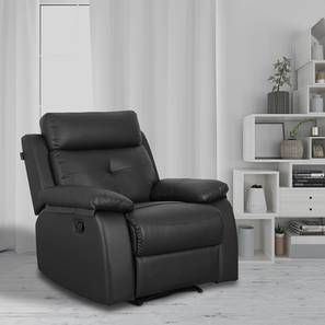 Single Seater Sofa Design Ohio Leatherette One Seater Manual Recliner in Black Colour