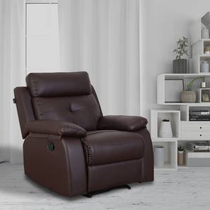 Recliners Design Ohio Leatherette One Seater Manual Recliner in Brown Colour