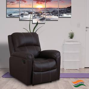 Recliners Sale Design Spino Leatherette One Seater Manual Recliner in Brown Colour