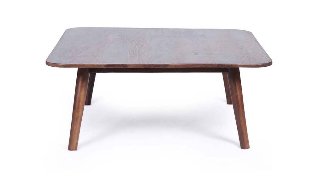 Square Solid Wood Coffee Table in Walnut Finish Urban Ladder