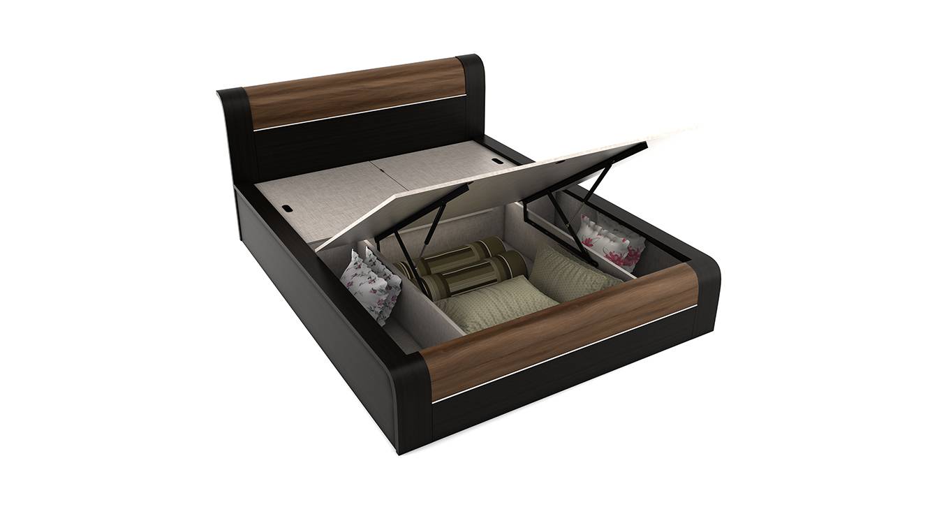 Amazon Engineered Wood Queen Size Hydraulic Storage Bed in Wenge Finish