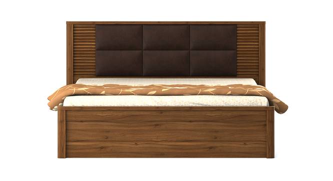 Modena Queen Size Hydraulic Storage Bed (Teak Finish, Queen Bed Size) by Urban Ladder - Front View Design 1 - 562303