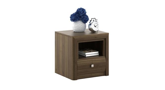 Proton Bedside Table (Walnut Finish) by Urban Ladder - Front View Design 1 - 562305