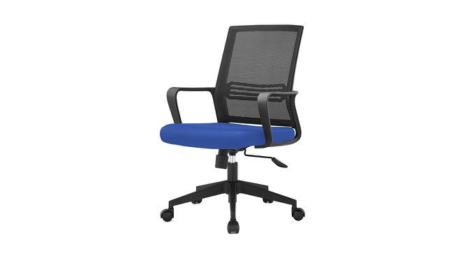 Bedelia Ergonomic chair (Black & Blue) by Urban Ladder - Front View Design 1 - 562618