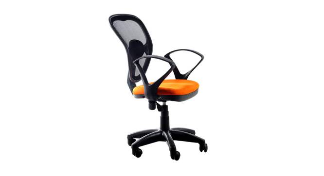 Jacy Ergonomic chair (Black & Orange) by Urban Ladder - Front View Design 1 - 562619