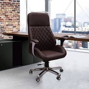 Tansy Study Chair With Headrest in Brown Colour