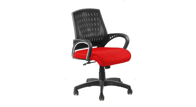 Lazar Ergonomic chair (Black & Red) by Urban Ladder - Front View Design 1 - 562716