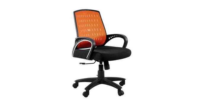Pereg Ergonomic chair (Black & Orange) by Urban Ladder - Front View Design 1 - 562721
