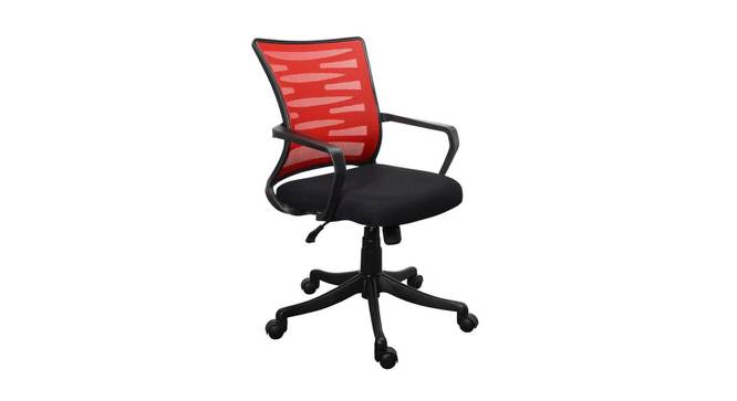 Zarek Ergonomic chair (Red & Black) by Urban Ladder - Front View Design 1 - 562742