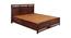Catherine Solid Wood Queen Size Hydraulic Storage Bed in Walnut  Finish (Walnut Finish, King Bed Size) by Urban Ladder - Front View Design 1 - 563559