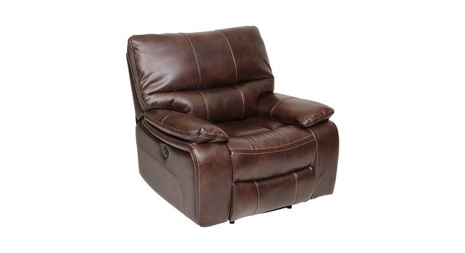 Braxton Leatherette 1 Seater Recliner in Brown Colour (Brown, One Seater) by Urban Ladder - Front View Design 1 - 563567