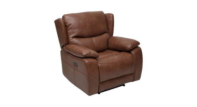 Scarlet Leatherette 1 Seater Recliner in Tan Brown Colour (Tan Brown, One Seater) by Urban Ladder - Front View Design 1 - 563568