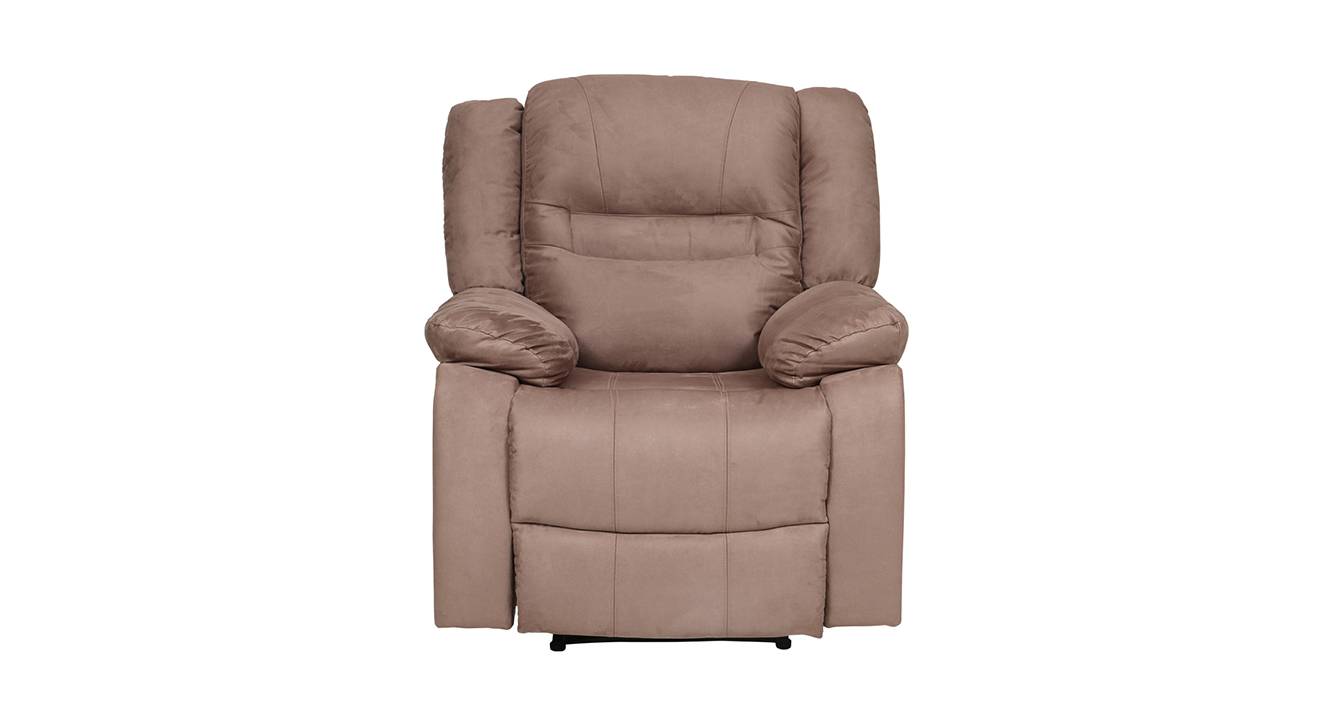 Houston Fabric One Seater Manual Recliner in Light Brown Colour Urban