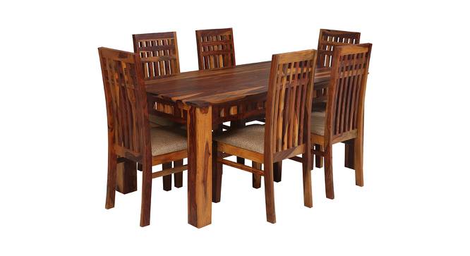 Alston Solid Wood 6 Seater Dining Set in Walnut Finish (Walnut Finish, Walnut) by Urban Ladder - Front View Design 1 - 563659