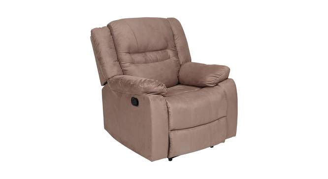 Houston Fabric 1 Seater Recliner in Light Brown Colour (Light Brown, One Seater) by Urban Ladder - Front View Design 1 - 563662